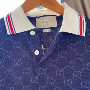 Men’s G U C C I Blue Polo sz Small
